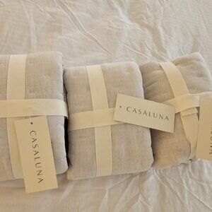 3 CASALUNA Cashmere Blend Shams, Light Gray, NWT. zipper